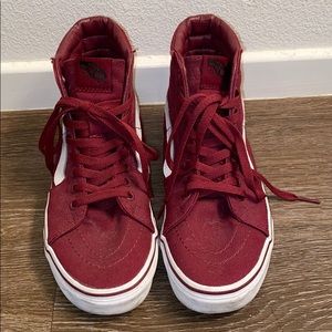 Maroon high top Vans